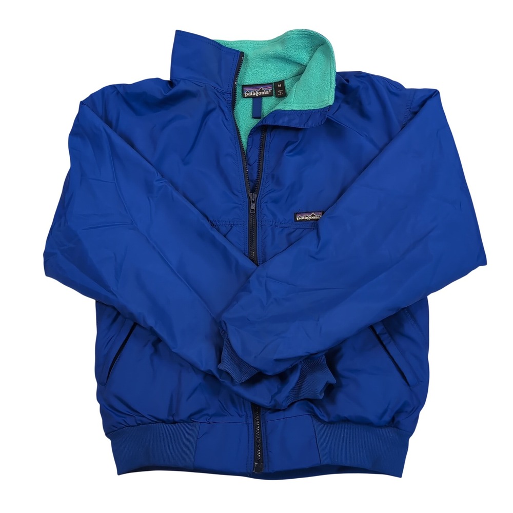 VTG Patagonia Shelled Synchilla Jacket‎ Mens Medium Blue Teal USA 80s 89 Vintage
